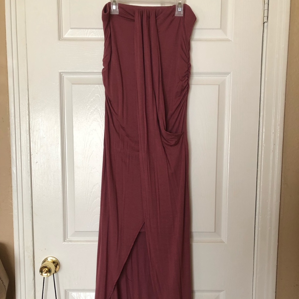 Bodycon dress with maxi train, Mauve